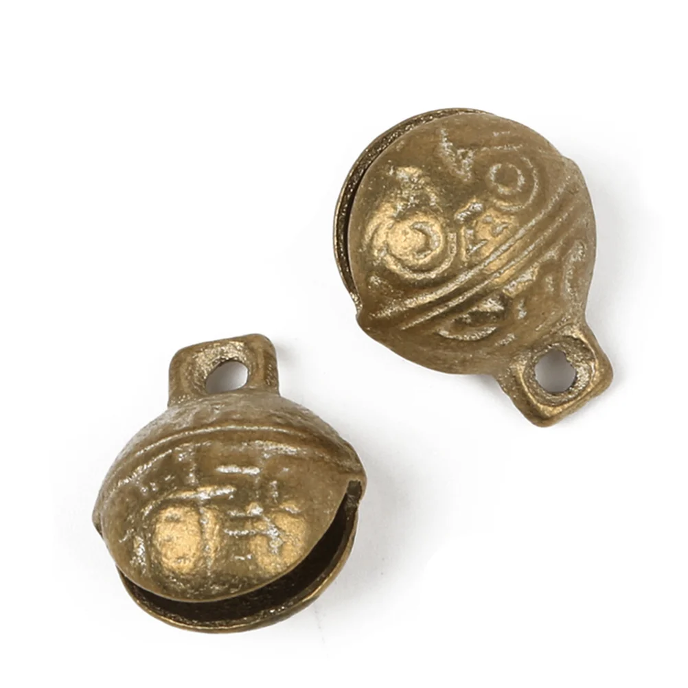 

3Pcs Tiger Head Jingle Bells Accessories Ancient Vintage Bronze Color Creative DIY Wind Chime Jewelry Pendants Home Decoration