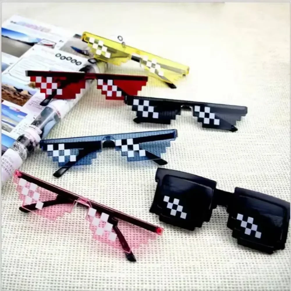 

NEW Design Funny Mosaic Sunglasses Thug Life Sun Glasses Pixel Black Retro Gamer Robot Sunglasses Birthday Party Cosplay Favors