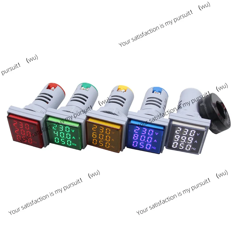 Square LED digital display three-digit display voltage current Hz meter combination meter indicator tester 22mm frequency meter