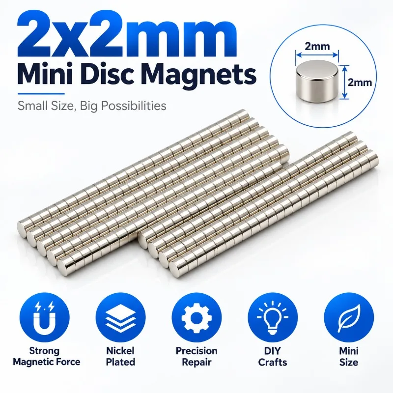 2x2mm Powerful Round Disc Magnets Mini Small Magnets For Refrigerator Fridge Office DIY Crafts Science Projects Model Making