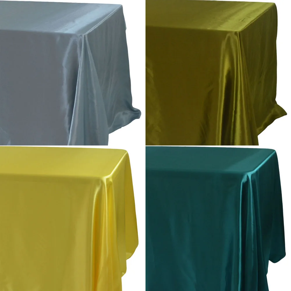 

Satin Rectangle Tablecloth Wedding Mariage Party Decoration Restaurant Dining/Coffee Table Cloht Overlays Christmas Table Cover