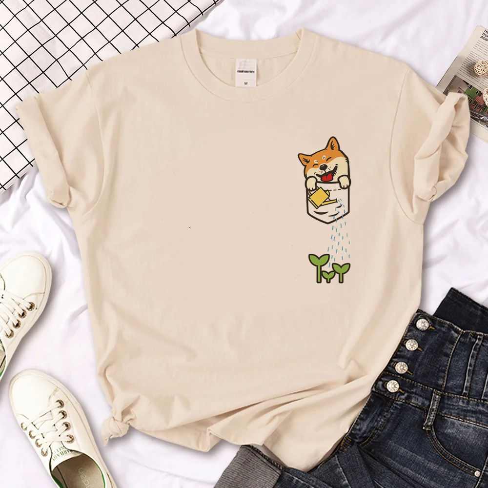 Akita Inu tshirt women Y2K t shirt girl funny designer clothing