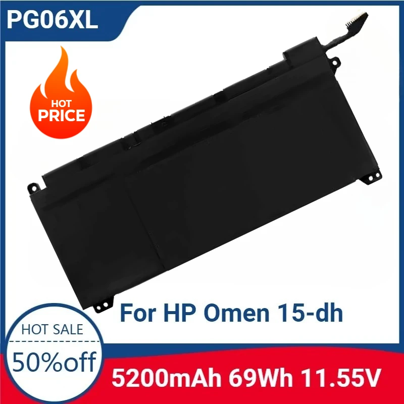 

For PG06XL 11.55V 69WH Laptop High-quality Battery for HP Omen 15-dh HSTNN-DB9F L48431-2C1 L48497-005 15-DH0006TX 15-dh0007TX