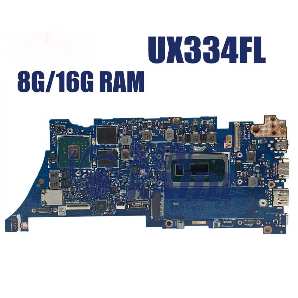 

I5 I7 8th 10th Gen 8G 16G RAM Mainboard For ASUS UX334FL UX434FL UX434FA UX334FA UX334FLC UX434FLC Laptop Motherboard