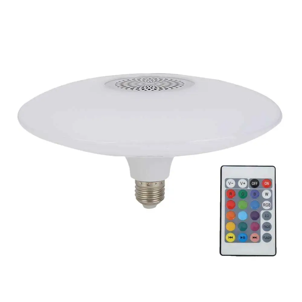 UFO smart music light bulb LED blue-tooth speaker with 24-key remote control stepless dimming music bulb