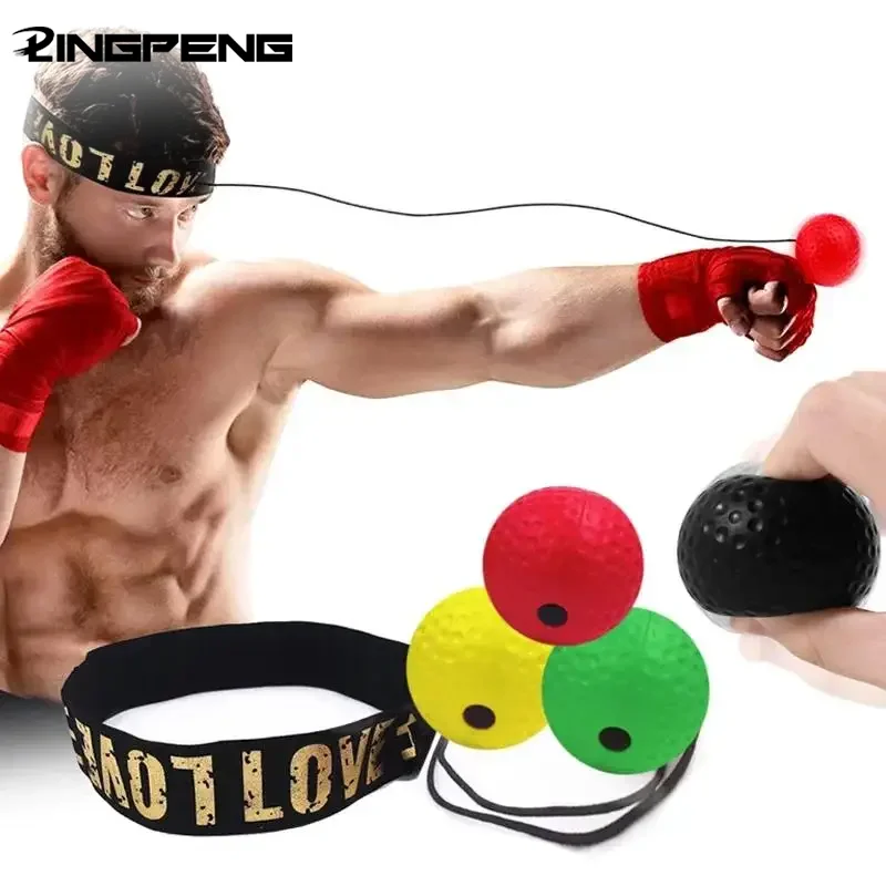 Bola de reflexo de boxe, vários níveis de dificuldade, bola de boxe com faixa de cabeça, perfeita para reação, agilidade, perfuração, velocidade, habilidade de luta