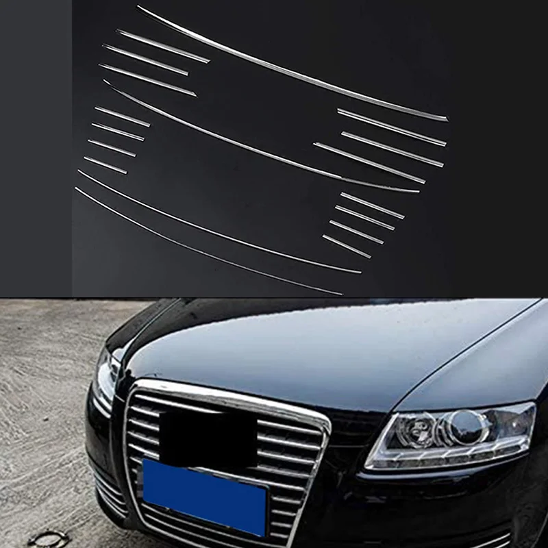 Car Front Bumper Grille Cover Trim Strip Car Decorative For- A6 C6 2009-2011