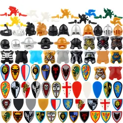 Building Blocks Medieval Solider Figures Gifts Accessories Decoration Mini Bricks Shield Helmet Armor Cloak Feather Toys