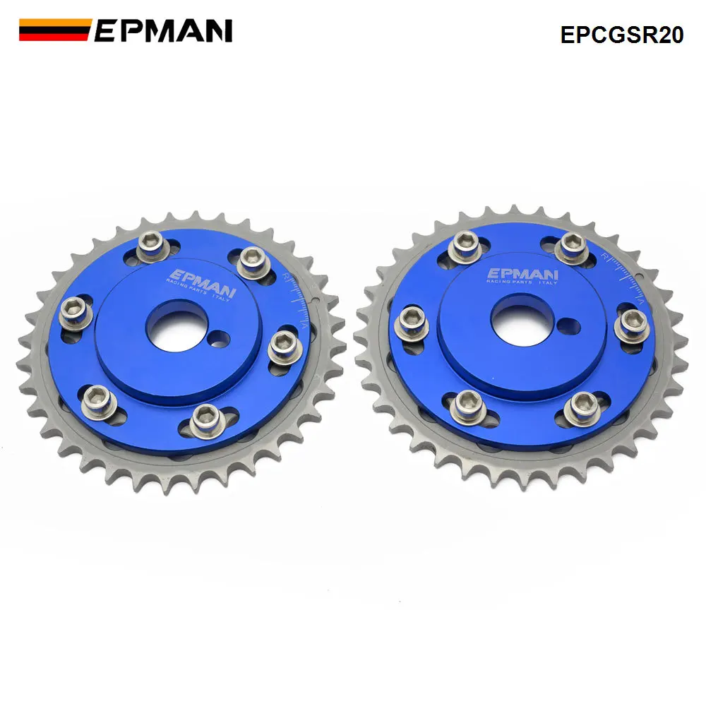 EPMAN 2Pcs Adjustable Cam Gears Timing Gear Pulley Kit for Nissian Engine S13 SR20DE / T Inlet and Exhaust EPCGSR20