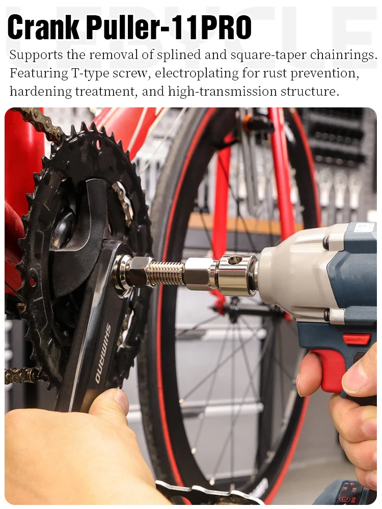 LEBYCLE Fiets Crank Puller Tool PRO Bike Crank Extractor Verwijdering Fiets Trapas As Remover Fiets Crankstel Reparatie Tools - afbeelding 2