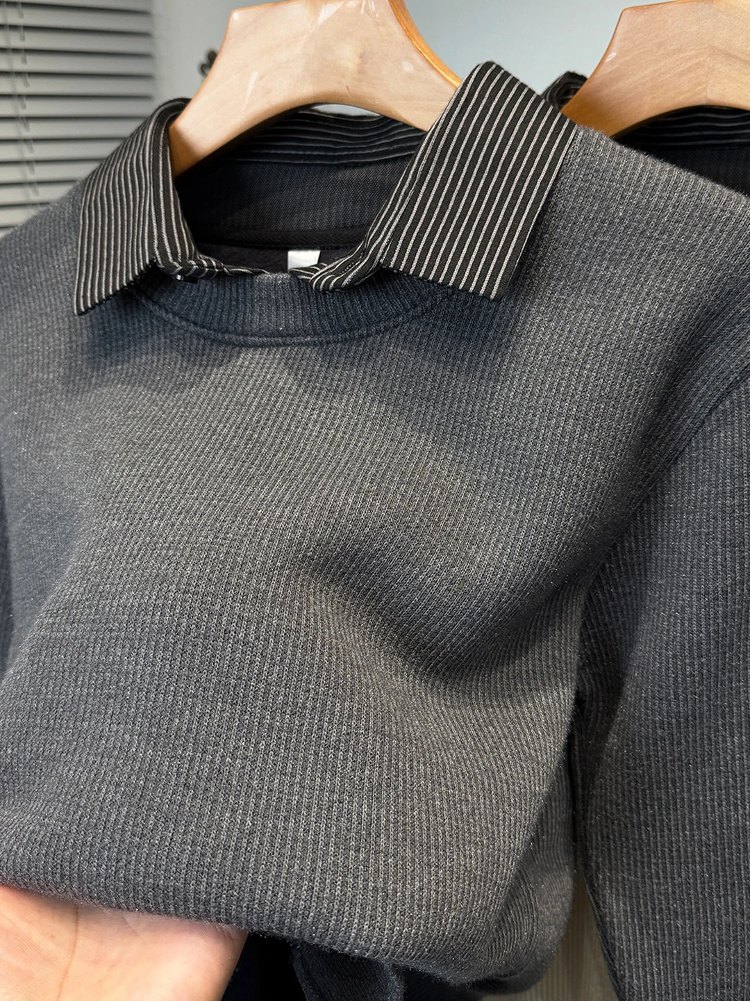 

Мужской утепленный флисовый свитер с воротником-стойкой, повседневный трикотажный джемпер для среднего возраста, зимняя деловая модная одежда