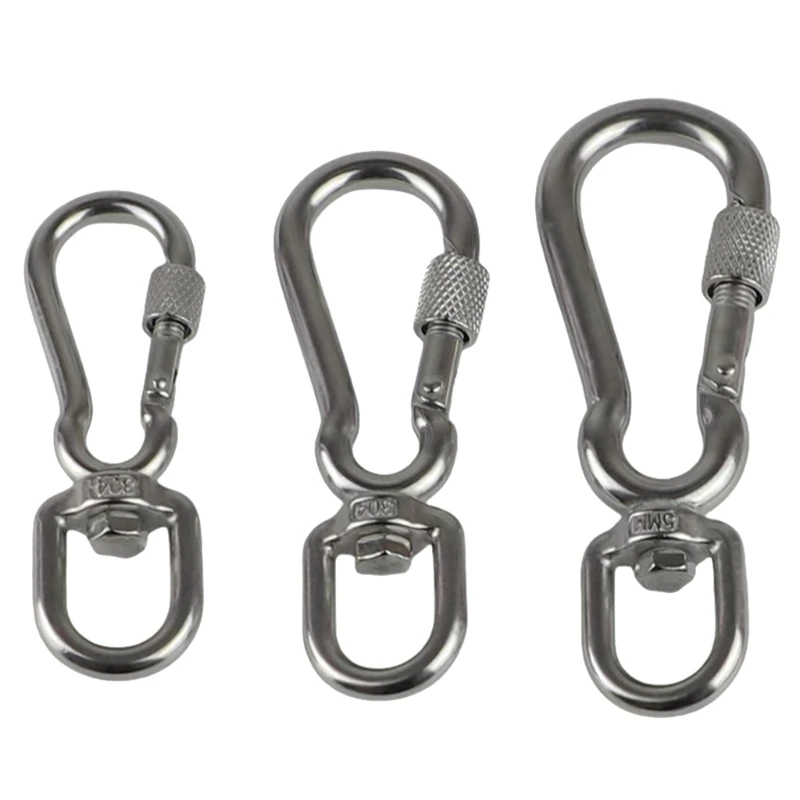 Rotating Bolted Clasp Pet Safety Hook Cats Dog Collar Buckles Hook Steel Clip X5QF