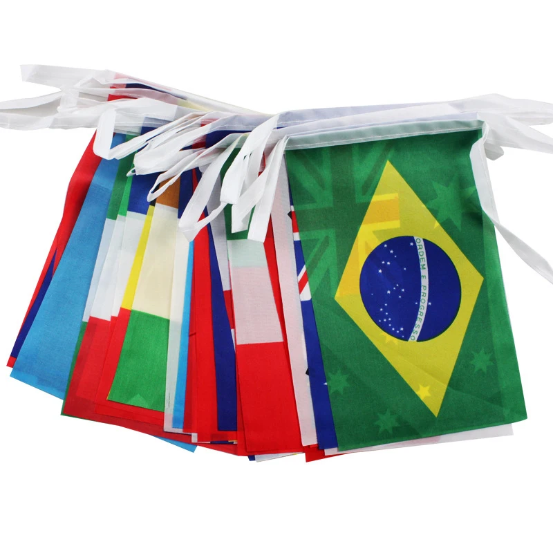 xvggdg    NEW Europe Countries Flag 24pcs  Country Flag Bunting National String Flags Banner Football Event Garlands decor