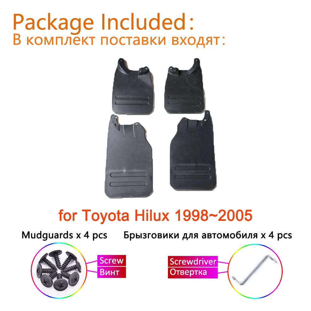 Mudguard for Toyota HiLux 4WD 1998~2005 Accessories 1999 2000 2001 2002 2003 2004 Mudflaps Fenders Plash Guards Front Rear Wheel