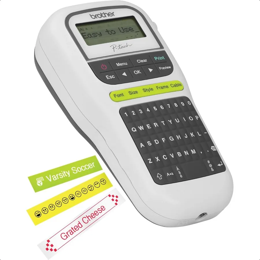 

PTouch PTH110 Легкий портативный Mochrome Label Maker Легкая клавиатура Qwerty Клавиши OneTouch Белый