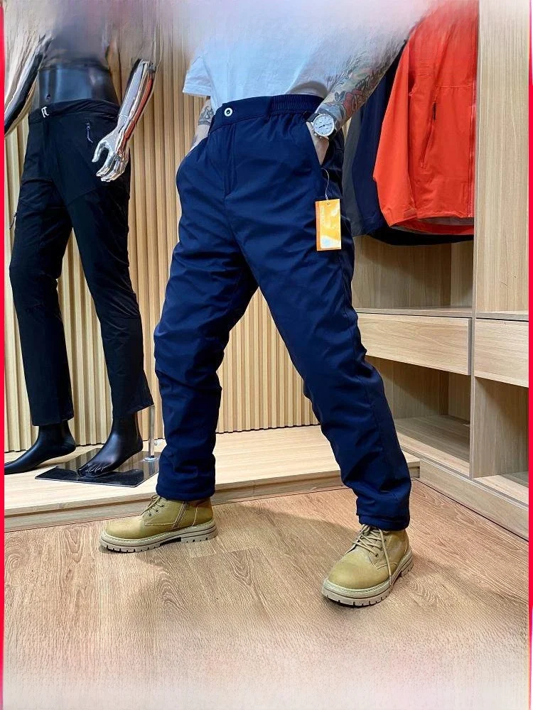 

Outdoor Cotton Trousers Windproof Waterproof Fce Lined Thi Straight Leg Casual Long Pants for Men in Winter