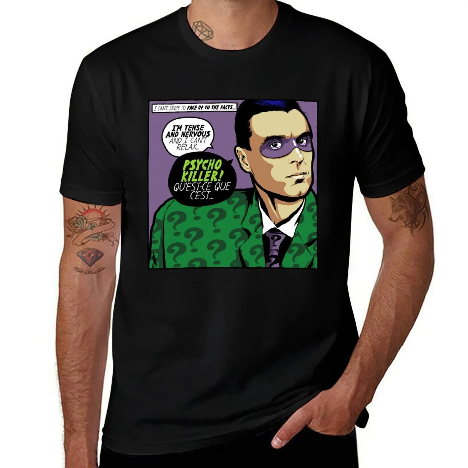 Post-Punk Psycho T-Shirt Daily Wear Plain Short Sleeve Shirt