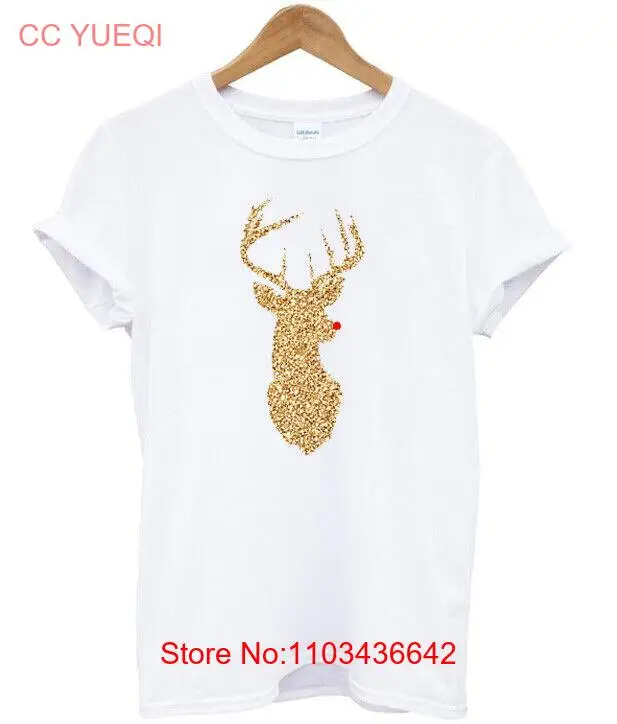 Рождественская футболка с оленем, Классическая футболка, футболка с вигтажем