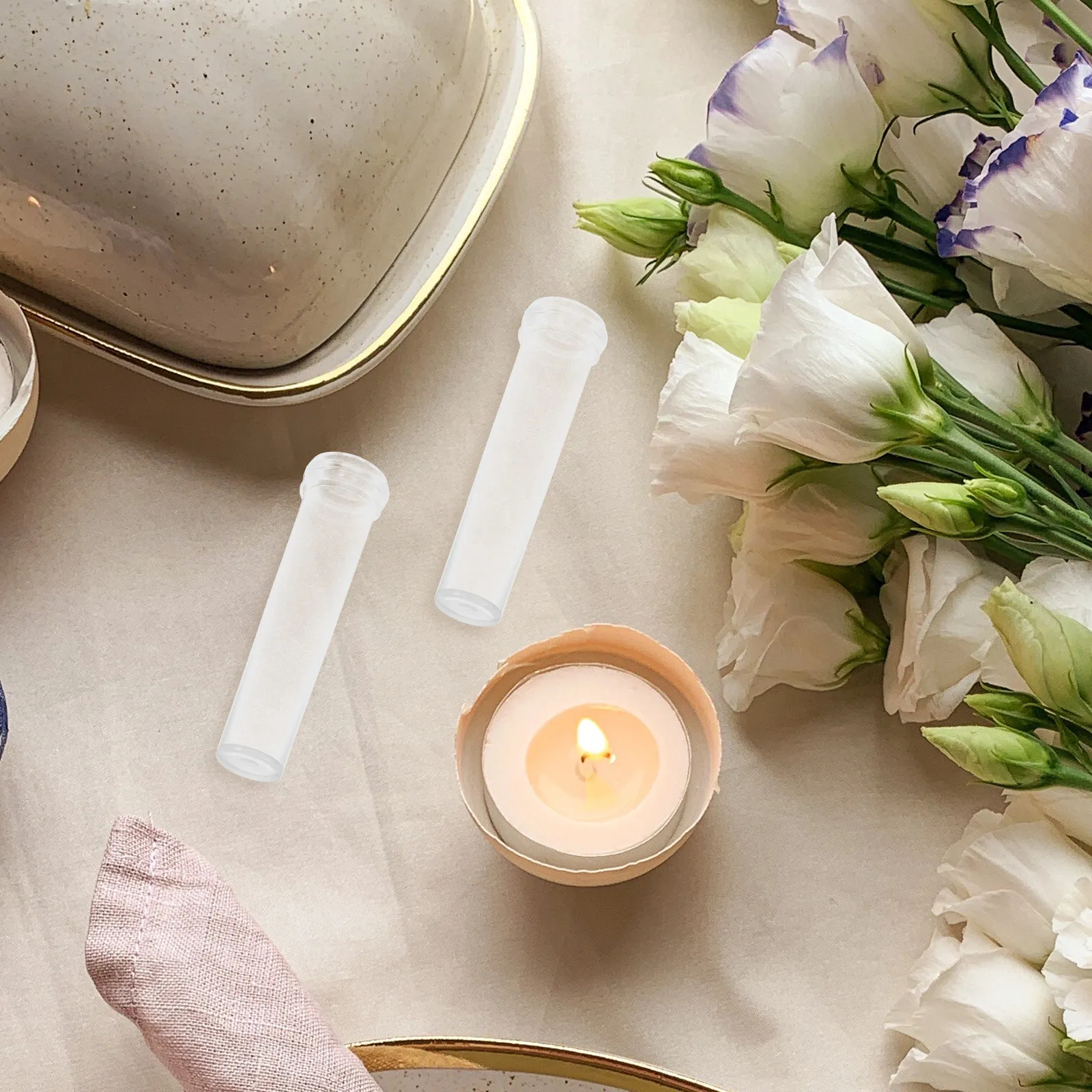 

200Pcs Flower Nutrition Tubes Transparent Plastic Fresh Flowers Water Storage Container Florist Supplies Plastic Tube