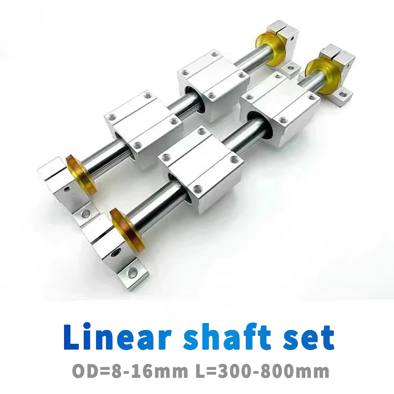 Optical Axis Linear Rail Shaft D10/12/16mm 100-800mm+SCS8/10/16UU Linear Bearing Blocks+SK8/10/12 Bearing Support+Elastic washer