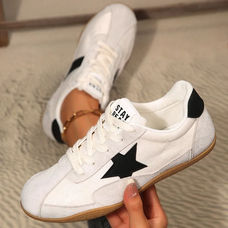 Spring and Autumn Women's Comfortable Vintage Color Blocking Sneakers Women Fashionable Casual Shallow Mouth Vulcanized Shoes