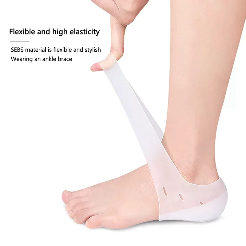 Calcetines invisibles de silicona con aumento de altura de 2-3CM, almohadillas de Gel para el talón, soporte ortopédico para el arco, plantillas para el talón, almohadilla para masaje de pies