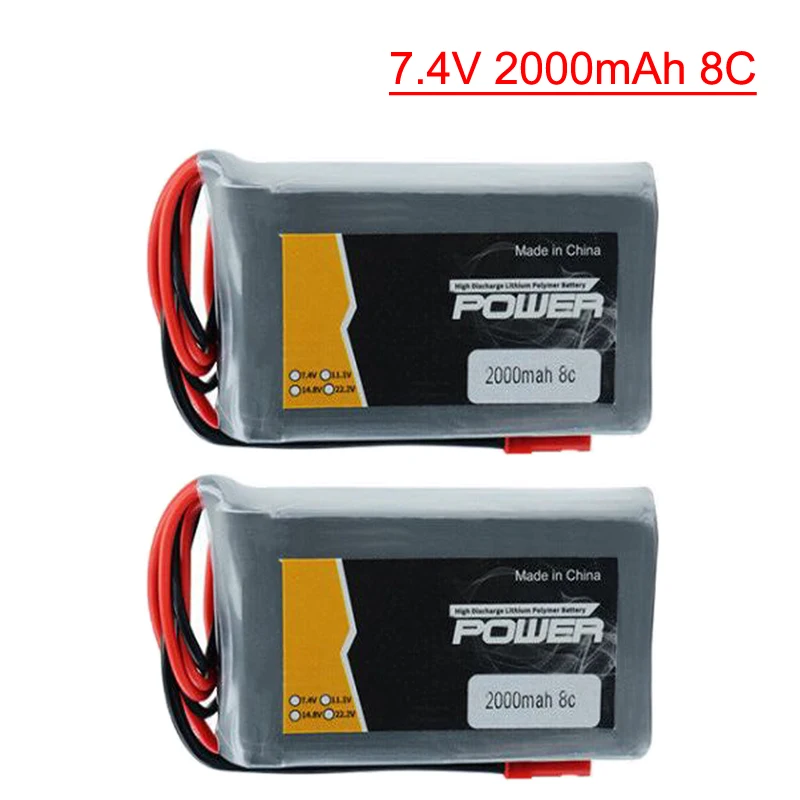 7.4 V 2000mAh 8C bateria Lipo do jumpera T16 T12 Open Source wieloprotokołowe nadajnik radiowy zabawki akumulatorowe akcesoria 7.4 V 2S