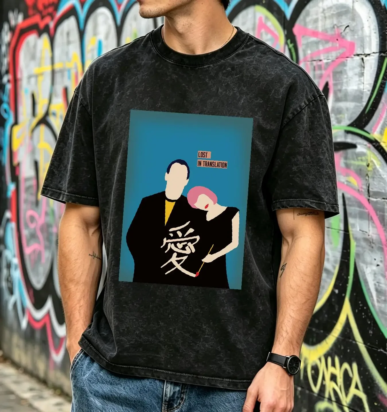 washed T Shirt Lost in Translation Aesthetic Movie Poster Sofia Coppola Merch long or short sleeves vintage Washed Comfortable