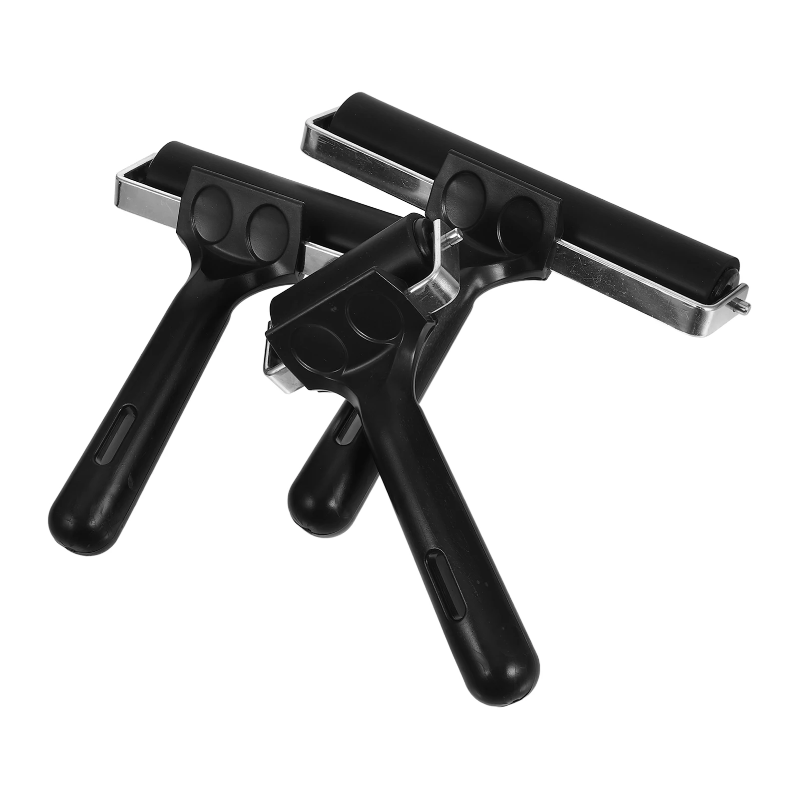 

3 Pcs Printmaking Rollers Black Rubber Hand Handle Easy Clean Versatile Art Projects Ink Paint Glue Wallpaper Tools Craft