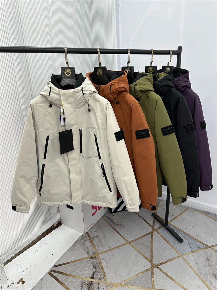 

Мужская утепленная куртка с 90% белым пухом, ветрозащитная, водоотталкивающая, с капюшоном, модная городская молодежная модель