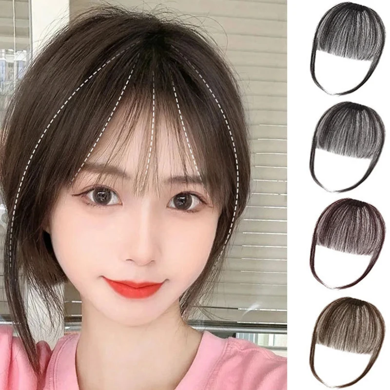Fake Invisible Synthetic Bangs Front Fringes Clip In Hair Pieces Air Bangs Fiber Good Hair Styling Accessories Hairpieces