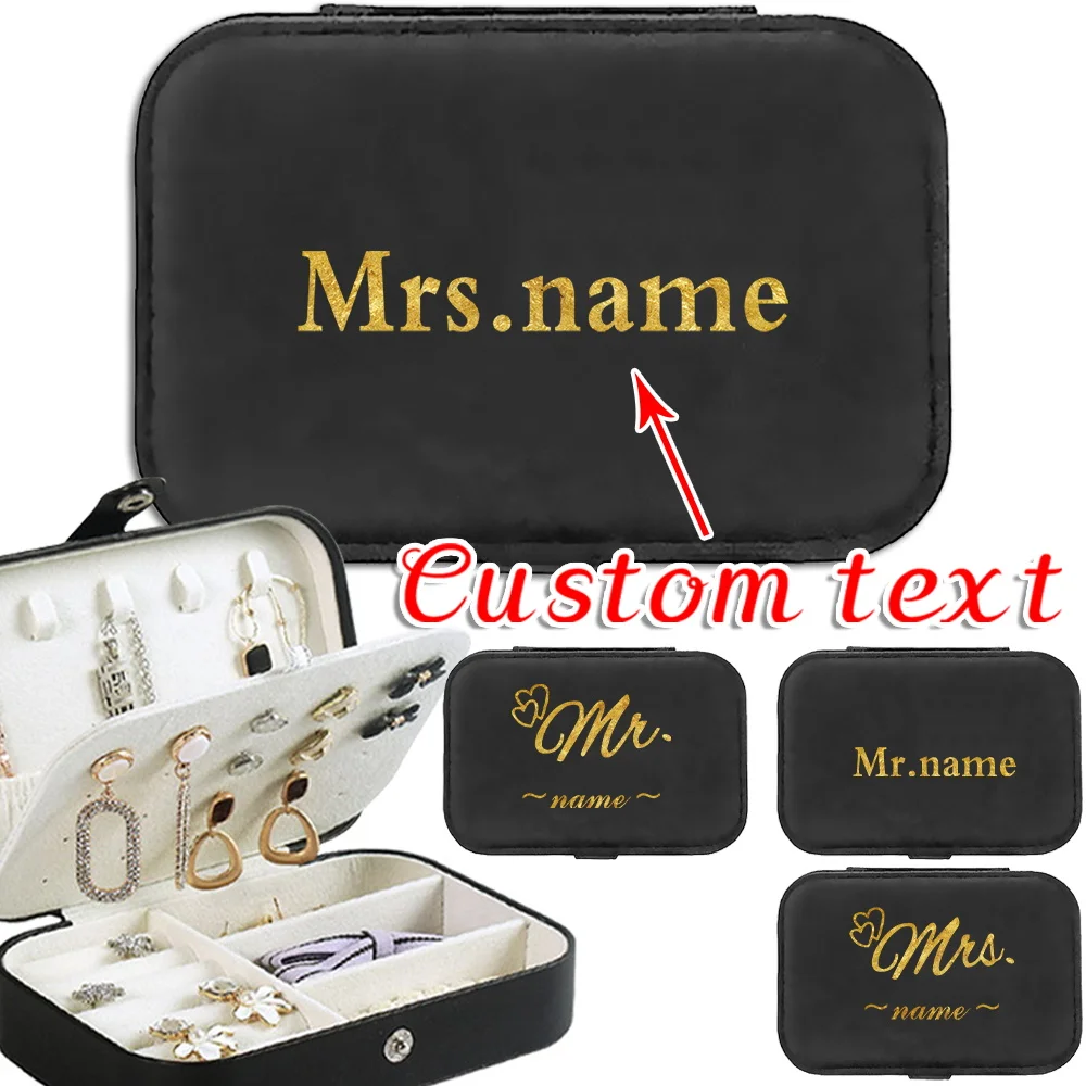 

Customizable Name Portable Large Capacity PU Leather Jewelry Box Fashion Multi Functional Jewelry Storage Box