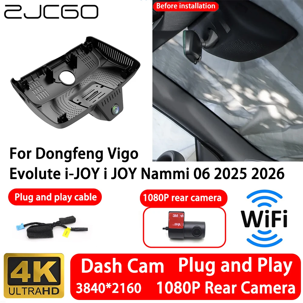 for Dongfeng Vigo Evolute I-JOY I JOY Nammi 06 2025 2026 4K 2160P Front Rear Camera Dash Cam Wifi Plug and Play Video Recorder