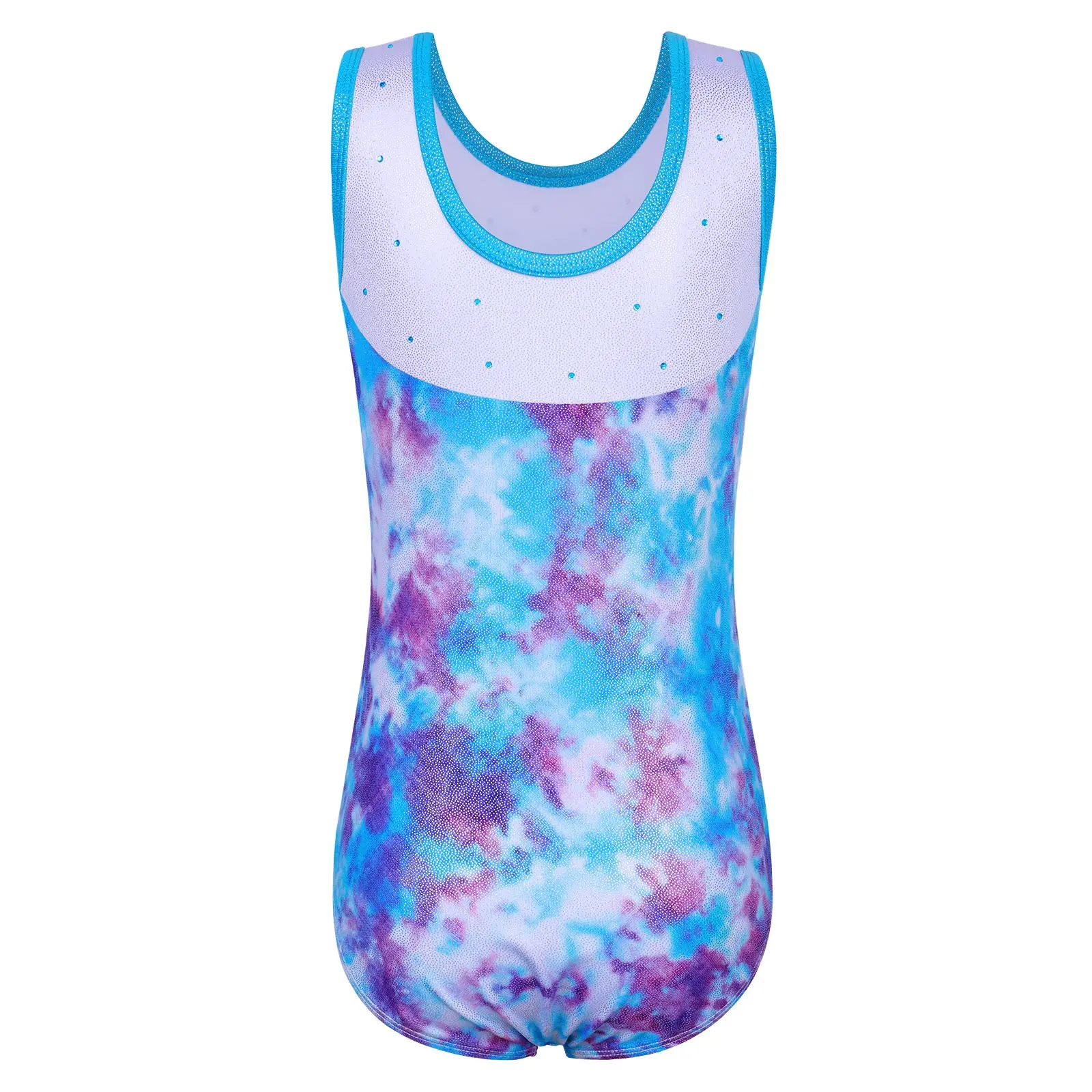 BAOHULU Ballet Leotard for Girls Sleeveless Gynastics Practice Outfit Teens TieDye Dance Jumpsuit Bodysuit