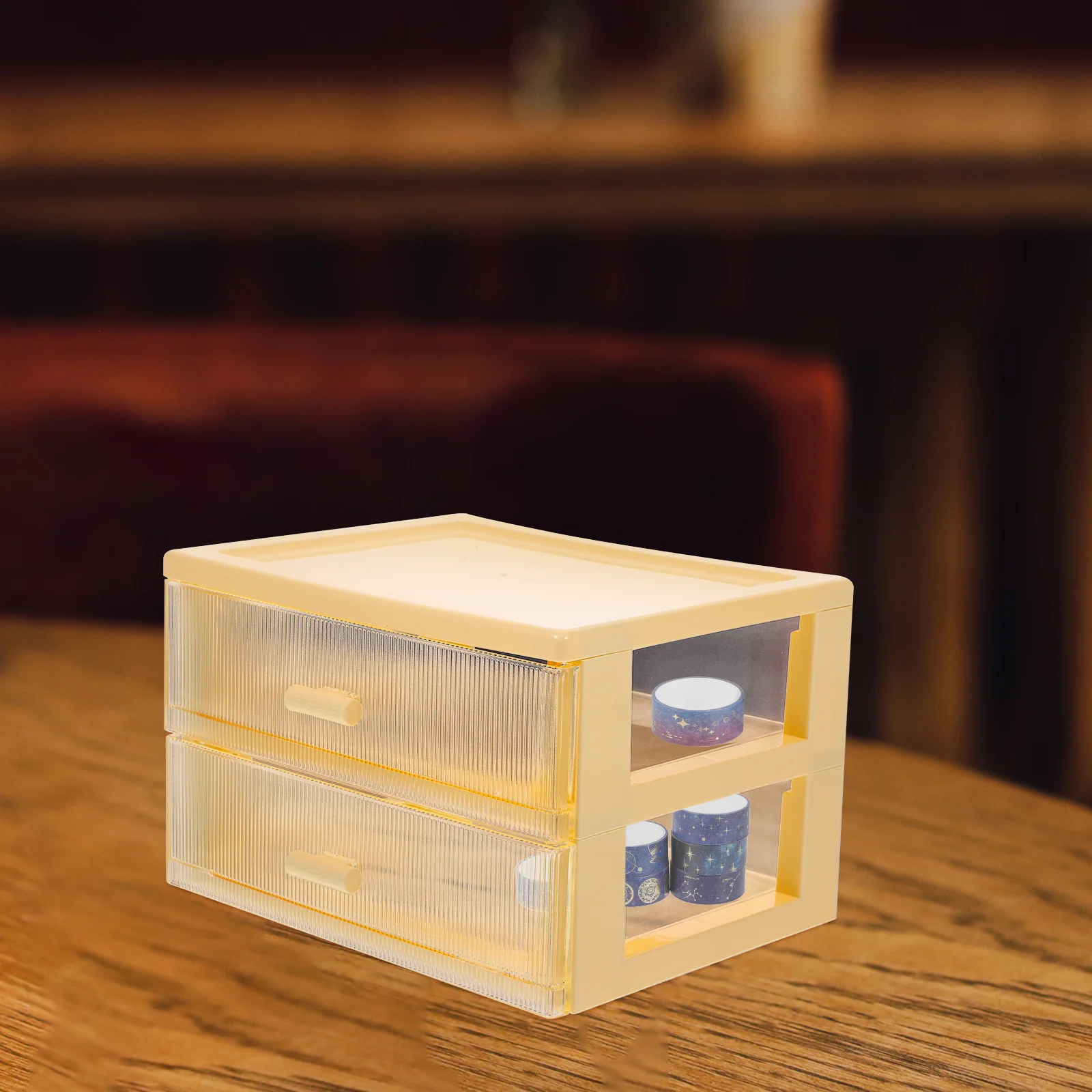 

Lavender Drawer Storage Box Office Clear Makeup Organizer Bathroom Organiser Pp