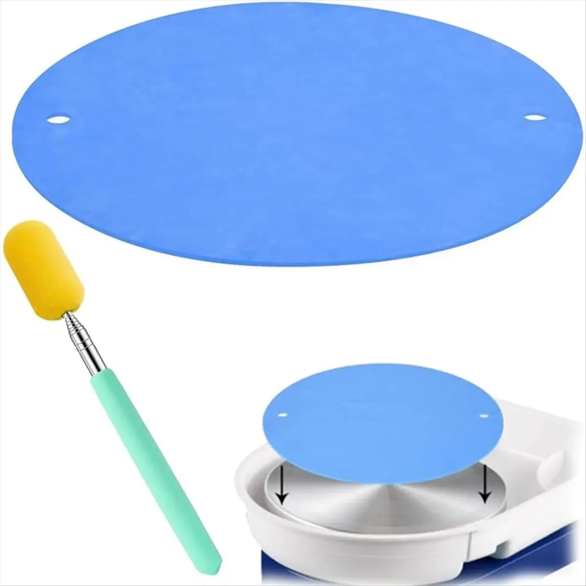 【2026 TOP Global】▼△◑12 Inch BatMate for Pottery and 1pc Telescopic Ceramic Stick, Round Clay Throwing Cloth for Making Pottery C