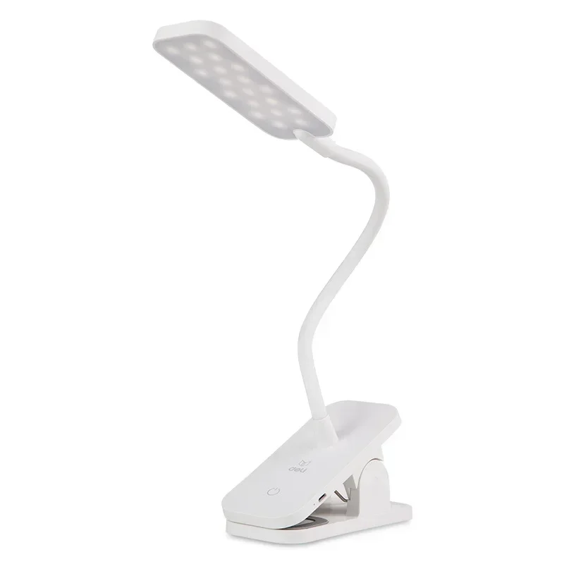 Deli-LED Grampo Abajur, Estudante Dormitório Abajur, Stepless Escurecimento, USB Plug-In, Mini Luz LED, Luz Livro