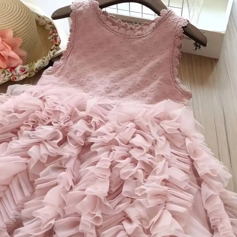 Colorful Tulle Dress Girls' Everyday Dresses Elegant Evening Gowns Flower Girl Dresses New Princess Party Dresses