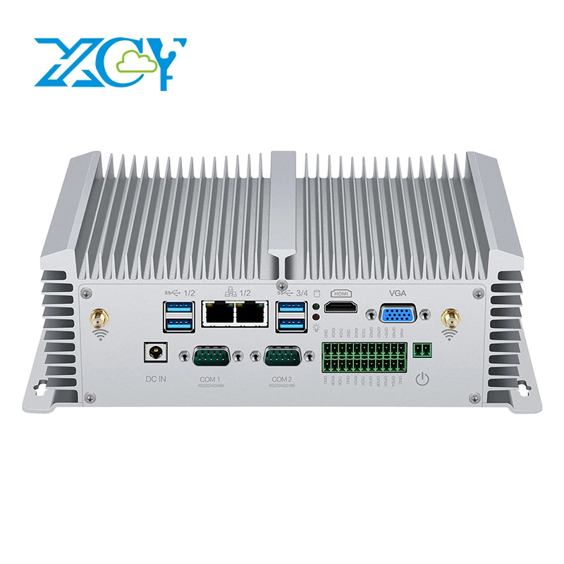 X40G كمبيوتر صناعي صغير بدون مروحة i7-8550U i5-8250U 6x COM RS232/422/485 2x إيثرنت GPIO HDMI VGA 8xUSB 2xMini PCIe Windows Linux