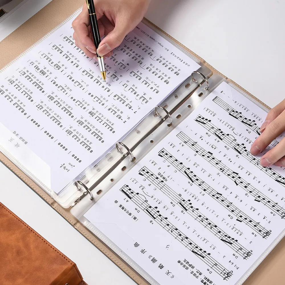 Flexible Loose Leaf Music Score Folder Detachable 20 Pages Piano Music Sheet File Folder Writable Fits Letter Size