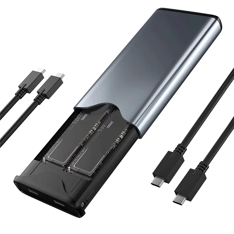 

10 Гбит/с Nvme 5 Гбит/с SATA USB3.2 Gen2 Type-C с двумя отсеками M. 2 Nvme SATA SSD-корпус до 8 ТБ