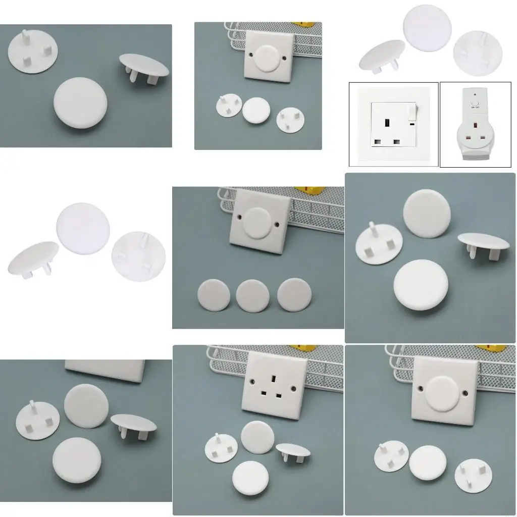 

20Pcs White UK Power Socket Cover Baby Anti Electric Shock Plugs Protector Cover L8RB