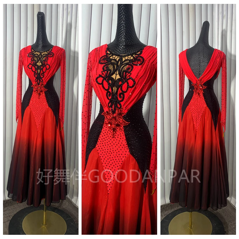 

Платье для бальных танцев для женщин, танцевальные костюмы, стандартная танцевальная одежда, стандарт для соревнований, американское гладкое платье, градиентная ткань