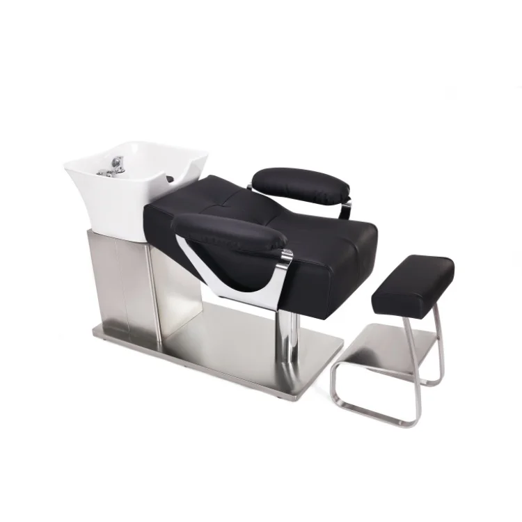 Modern Hair Salon Shampoo Chair, Shampoo Bed with Ceramic Basin, Barber Shop
