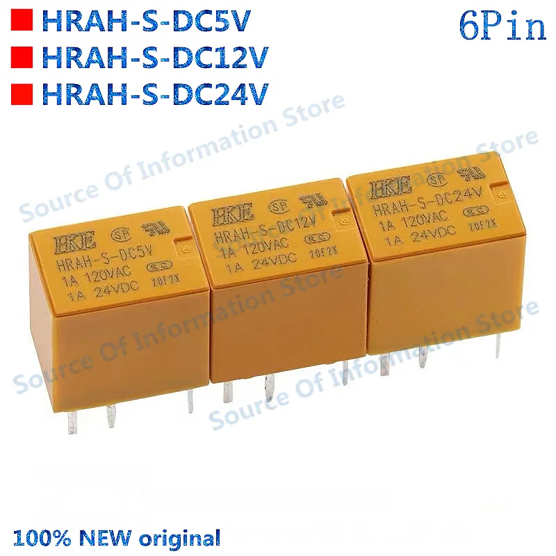 

10PCS HRAH-S-DC5V/12V/24V One Set Conversion 6Pin 1A120VAC HKE Relay 100% New original