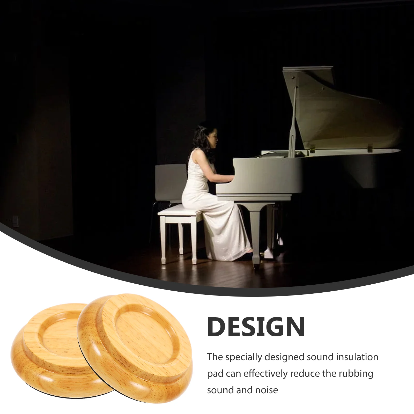 4 Pcs Foot Pads Piano Mat Non-skid Leg Anti-noise Caster Cups Legs for Floor Protection