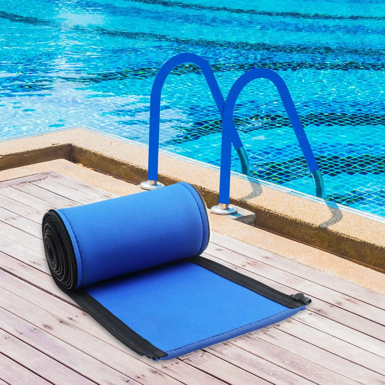 Funda Antideslizante para Barandilla de Piscina, Fundas para Agarraderas de Piscina con Cremallera para Protección de Escaleras y Pasamanos