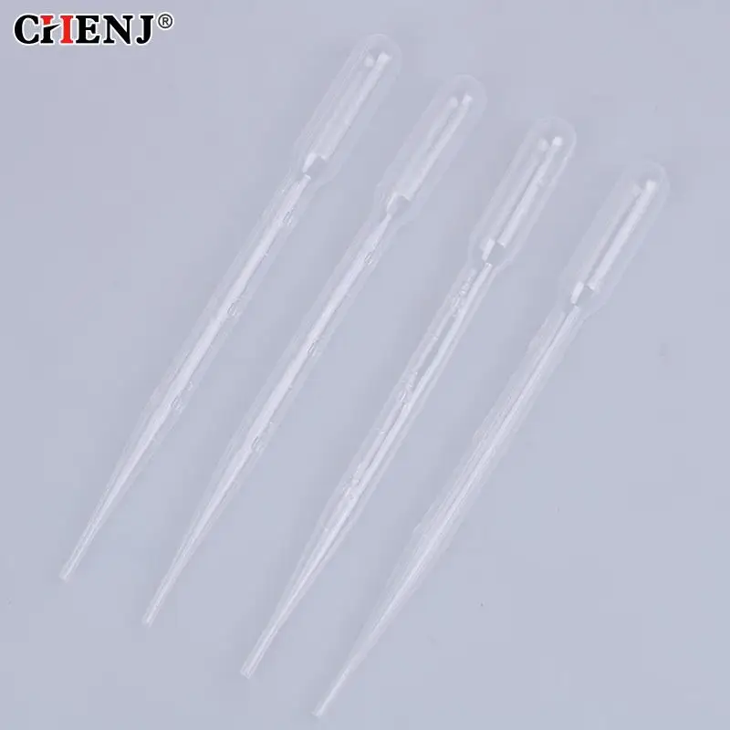 4Pcs 3ML Pipetteห้องปฏิบัติการเครื่องมือพลาสติกที่ใช้แล้วทิ้งPasteur Pipette Dropper Polyethyleneเครื่องมือแต่งหน้า