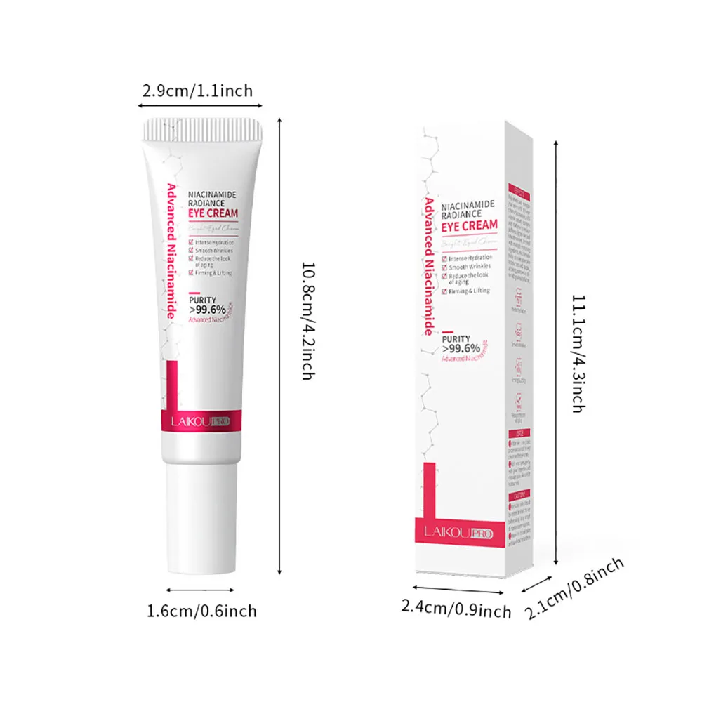 

LAIKOU Pro Niacinamide Brightening Eye Cream 20g Hydrating Dark Circles Under EyeTreatment Puffiness Care Moisturizing
