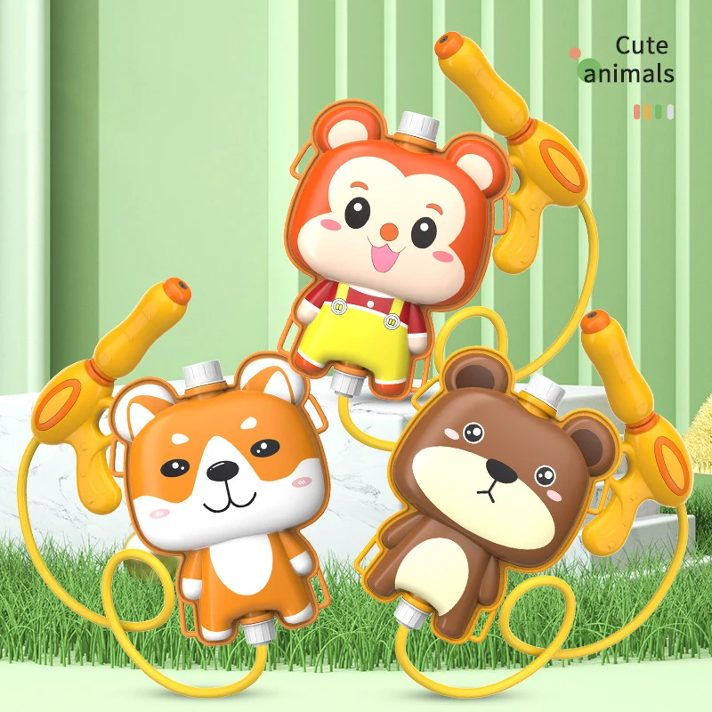 1 個 1000/1200 ミリリットルバックパック水鉄砲おもちゃ漫画水鉄砲引き出しスプラッシュ水鉄砲バランス水鉄砲おもちゃ